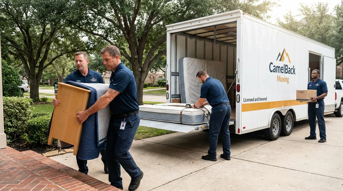 Crew loading residential truck for cross-state move from Dallas, GA